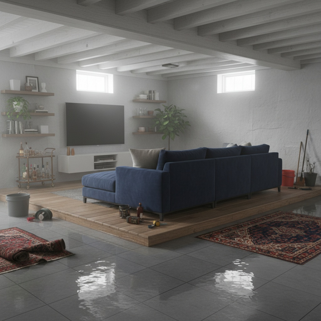 Water Pipe repair flooded basement