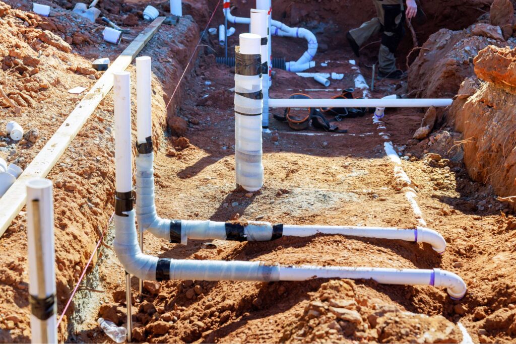 Rough-in Remodels septic lines